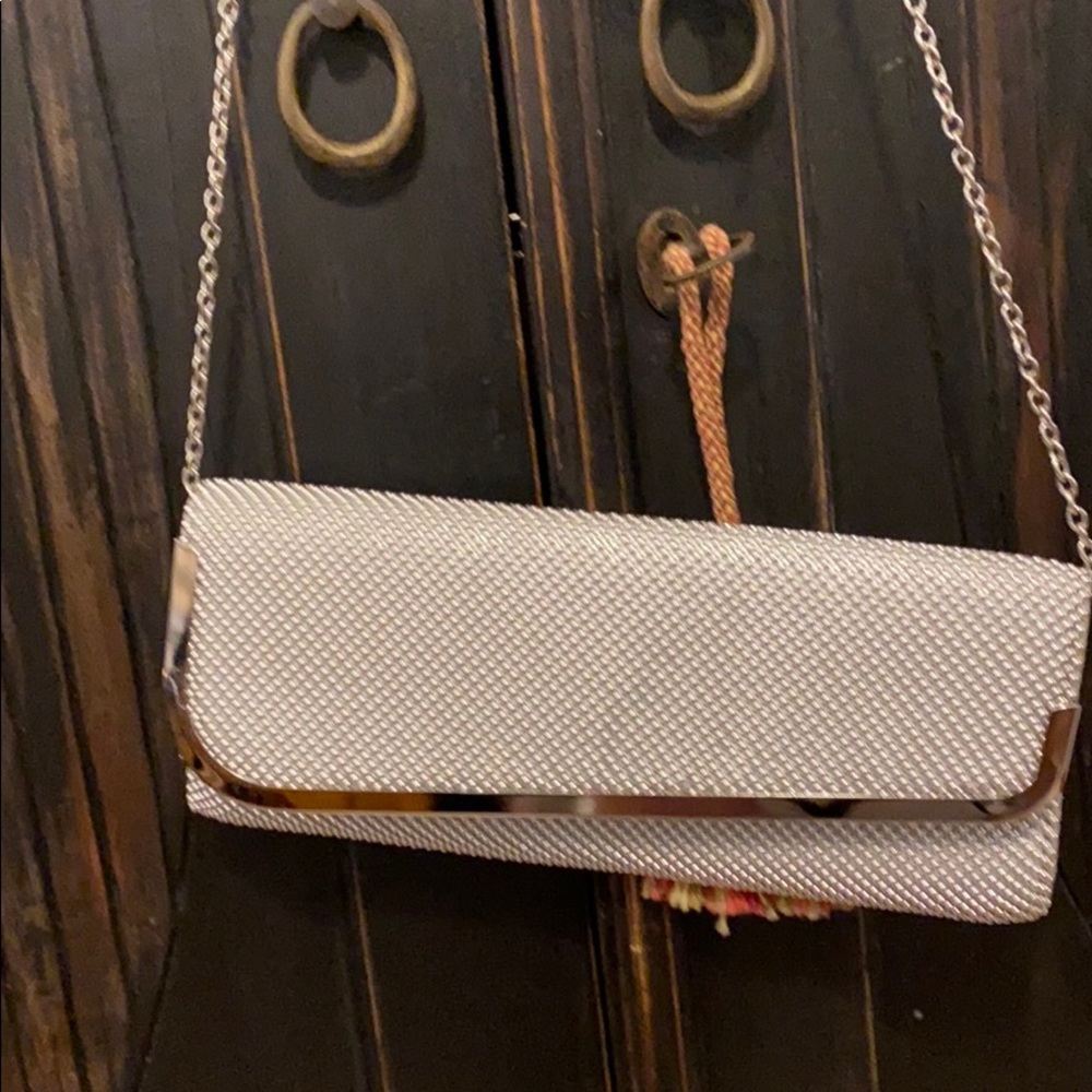 Silver evening bag